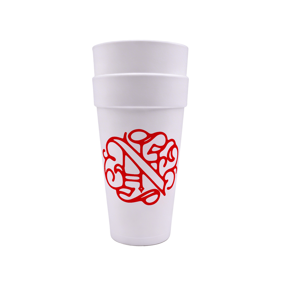 NOBLEZ Doublecup 12 Pack with red Noblez monogram logo, alternate view